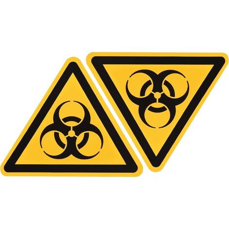 sourcing map 10 pièces Panneau d'avertissement triangulaire « Risque biologique » autocollant jaune