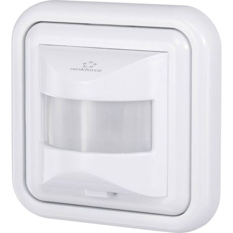 Détecteur de mouvement encastré 4016139070186 – Angle de visualisation 160° – Portée max. 9 m – Relais blanc IP20 – Renkforce