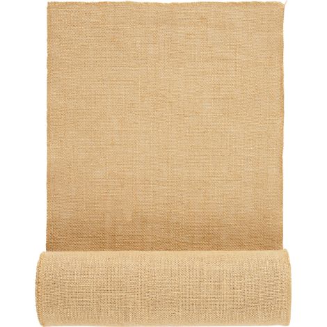 Mophorn Sackleinen-Stoffrolle 14" x 30 ft – 50x50 hochdichte natürliche Jute für Baumumhüllung, Kunsthandwerk, Hochzeiten, Gartenarbeit und Winterabdeckung von Pflanzen
