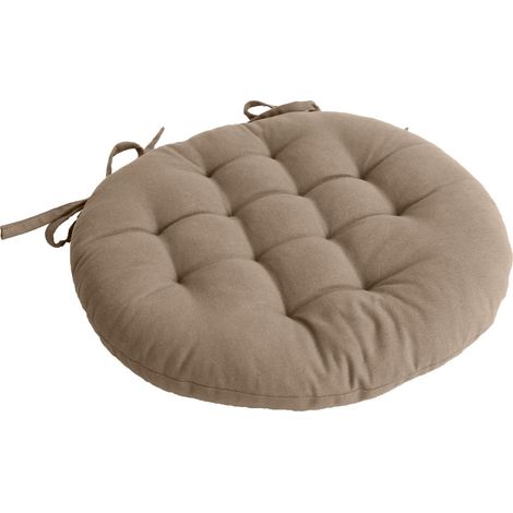 Galette de Chaise Piquée Uni "Panama" 38cm Naturel