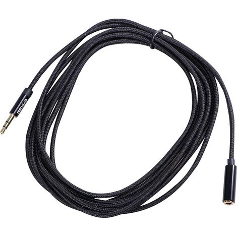 Câble D’extension Casque Stéréo 3,5 Mm Mâle Femelle 3 M Noir Alliage D’aluminium, Tpe, Fibre et Cuivre, pour Prise Aux-in et Écouteurs, Faible Perte de Transmission (1/5)