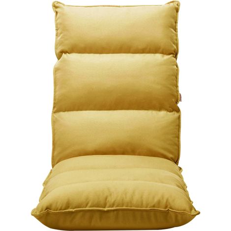 Maison Exclusive - Sedia a Sdraio da Terra Pieghevole Giallo Senape in Tessuto (1/5)