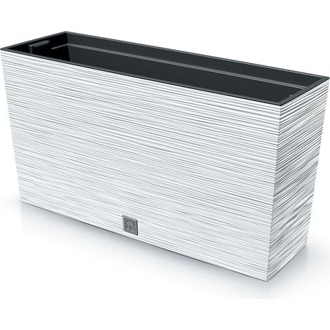 Maceta rectangular FURU M DFC800M con inserto  Blanca