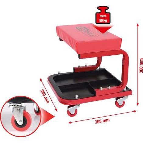 KS TOOLS Taburete móvil L 365 x A 360 x H 360 mm - 500.8020 (1/5)