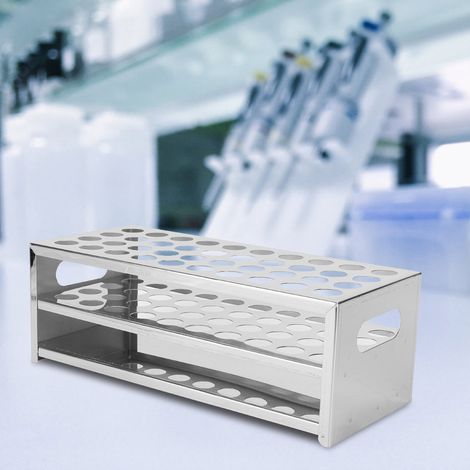 Support de tubes à essai en acier inoxydable de haute qualité pour laboratoire, 40 trous (20,5 mm) (1/5)