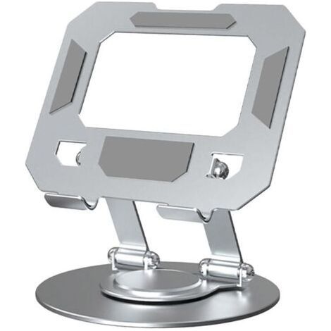 Tablet Holder - 360°Rotating Lift and Fold System - Silver (1/5)