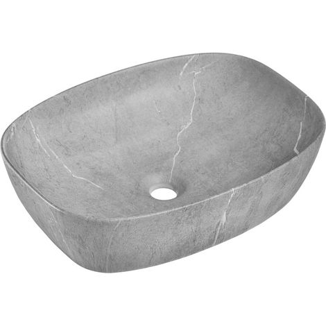 Vasque à poser en céramique - Gris mat - L 50.5 x 38.5 cm - Gamme Anna - Livraison gratuite