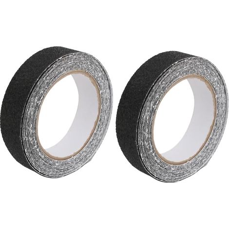 2,5 cm x 5 Mt PEVA Klebstoff Schleifmittel Traktion Anti Rutsch Klebeband Treppen Schwarz 2 STÖCKE