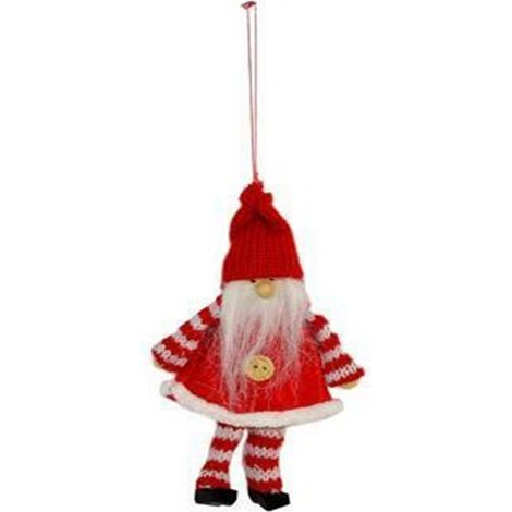 Gnomo rosso natalizio da decorazioni per albero di natale da addobbi 15cm (1/5)