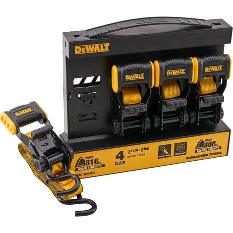 DEWALT DXBC33002 Cargo 4 Piece Ratchet Strap Set Tie Down Straps XMS26RATCHET