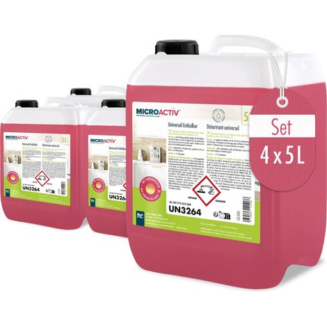 4x 5 L Microactiv® Universal Entkalker mit Farbindikator (1/5)