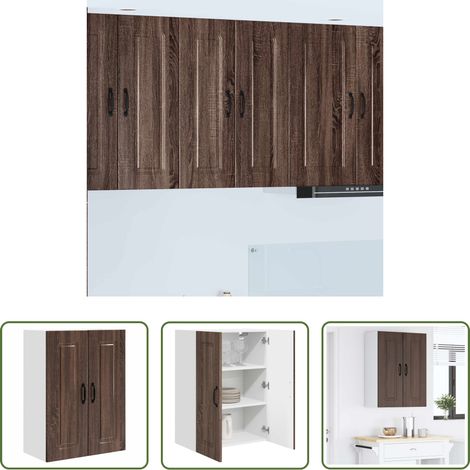 Holzschrank - Küchenschrank Kalmar Braun Eichen-Optik 60 x 31 x 80 cm (1/5)