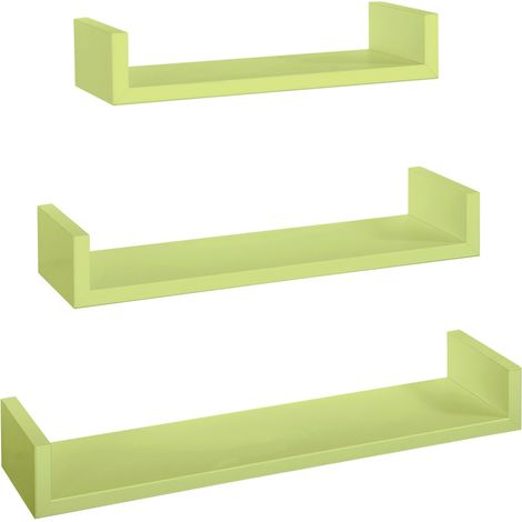 Estantes de pared conjunto de 3 pc mod. Calamita Verde