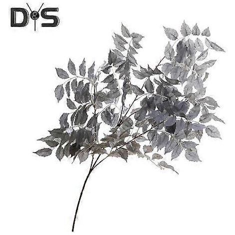 Plantes artificielles réalistes en plastique, fausse verdure, centre de table pour mariage, fête, maison ou bureau, décoration de branches et de feuilles artificielles coloréesargent (1/5)