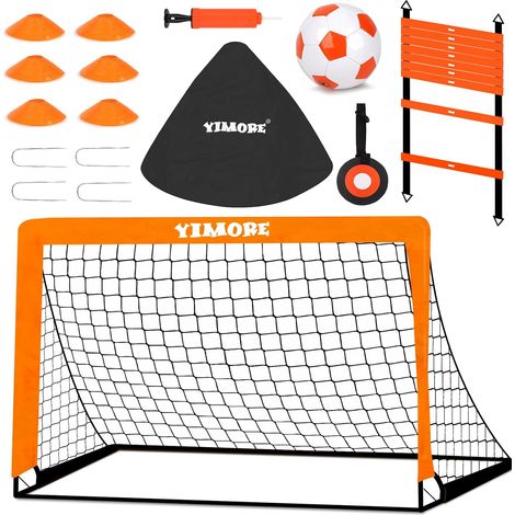 But de Football pour Enfants 3 en 1 - Cage de Foot Enfant Exterieur avec Sac de Transport 120  90  90cm Cages et Mini Buts Idéal pour Le Jardin (1/5)