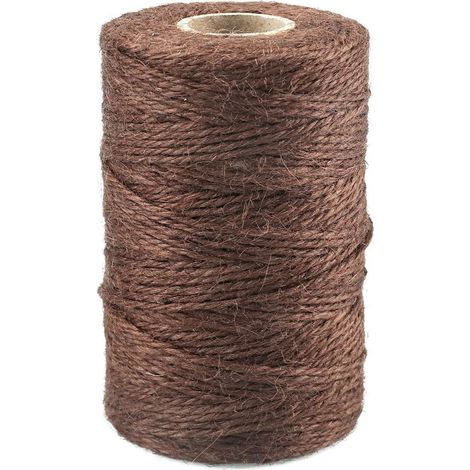 Corde de jute colorée pour bricolage, bricolage, jardinage, emballage cadeau (marron foncé) 2 mm x 100 m (1/5)