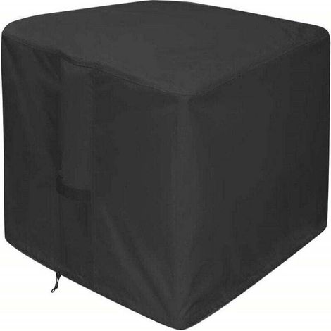 Housse de protection pour foyer - Housse de table de foyer carrée 420D imperméable et résistante pour patio - Noire (carrée - 82 x 82 x 61 cm) (1/4)