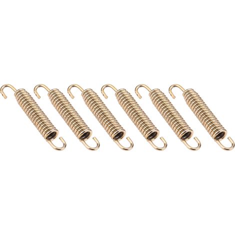 Lot de 6 crochets à ressort en acier inoxydable pour pot d'échappement moto scooter quad doré (1/5)
