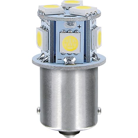 24V Led Series - 8 SMD x 1 chip - (P21W) - BA15s - 20 pz  - Scatola - Bianco - Doppia polarità (1/3)