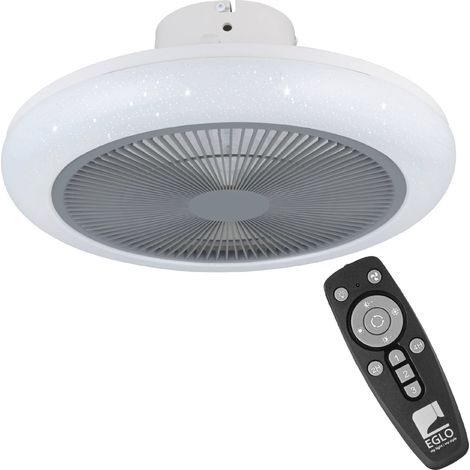 EGLO Deckenventilator mit LED Beleuchtung Kostrena, Ventilator Decke dimmbar mit Fernbedienung, Timer, 3 Geschwindigkeiten, Kunststoff in grau-weiß, AC Motor, warmweiß - kaltweiß, Ø 45,5 cm (1/5)