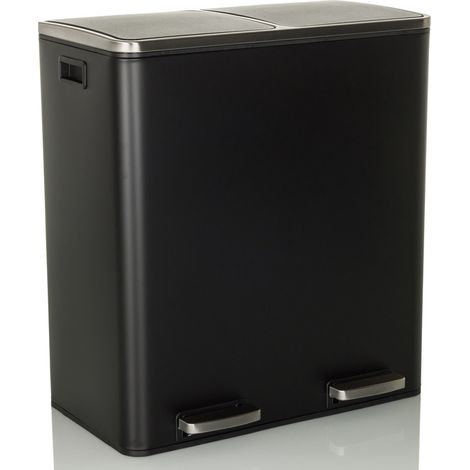 [NEUWERTIG] Hjh Office Abfallsammler Mülltrennsystem Clean Xi 60 L  Stahl Schwarz Mülleimer B-Ware