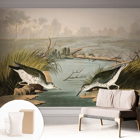 Fototapete Vliestapete mit Kleber - modern Wohnzimmer - Wanddekoration - einfach anzubringen Ruhige Landschaft 312x219 cm (1/5)