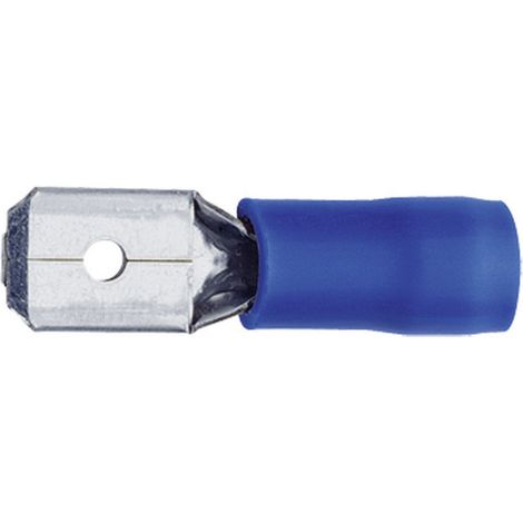 Klauke 8302B Flachstecker  Steckbreite: 4.8 mm Steckdicke: 0.5 mm 180 ° Teilisoliert Blau 1 St.