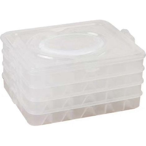 Boîte de rangement à plusieurs niveaux pour raviolis surgelés, boîte transparente pour réfrigérateur pour raviolis surgelés. (1/5)