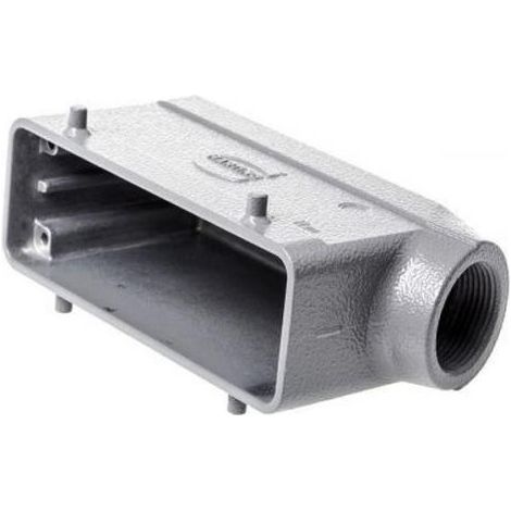 HARTING HAN 24B 09300241520 BOÎTIER DE DOUILLE BAS, 1 SORTIE DE CÂBLE LATÉRALE PG21, POUR 2 ARCEAUX (SUR LA PARTIE INFÉRIEURE)