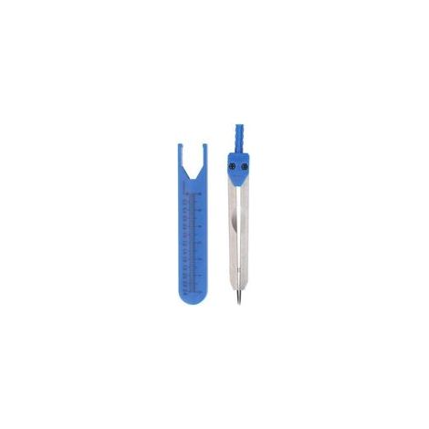 Compas d'ECG en acier inoxydable, règle de 0 à 2,4 pouces, outil de mesure pour le dessin technique, bleu