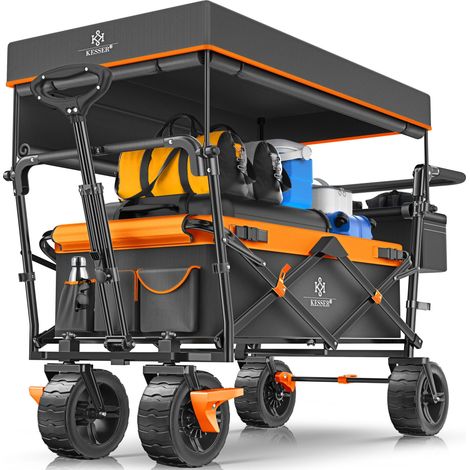 KESSER® Carro plegable GT9000 con techo - antracita / naranja (1/5)