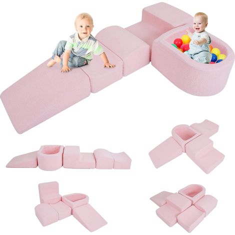 Juego de espuma suave para niños pequeños: incluye piscina de pelotas