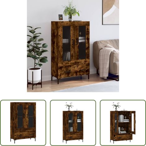 vidaXL Holzwerkstoff Beistellschrank - Highboard Räuchereiche 69,5x31x115 cm Holzwerkstoff (1/5)