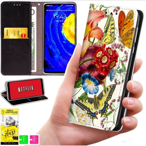 Brieftaschenhülle für Xiaomi Redmi 15 4G/5G (169 mm) – Blaumond-Print + 9H-Glas (1/5)