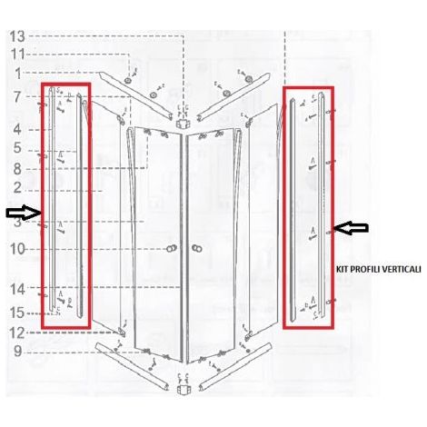 R BOX DOCCIA CM.70X90(KIT PROFILI VERTICALI)