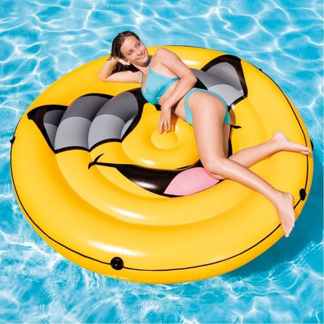 Trade Shop - Emoticon Smile Gigante Hinchable Intex Isla Colchon Mar Piscina 173cm - (1/3)