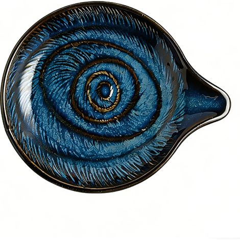 Dark Blue Ceramic Kitchen Spoon Rest, Water Drop Design Spoon Holder for Worktop, Heat Resistant Spatula Stand, Table and Stove Decoration, Easy to Clean (1/5)