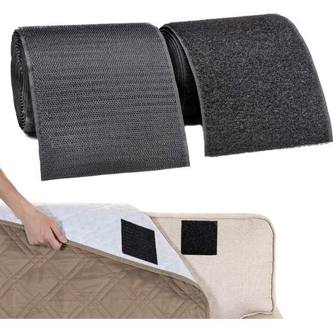 Scratch a Coudre pour Tissu, Non Adhésif Noir Nylon Bande auto Agrippante pour Câble Gestion, à Coudre, DIY Artisanat Autour de Accueil et Bureau, 11cm Large et 2m Long (1/5)