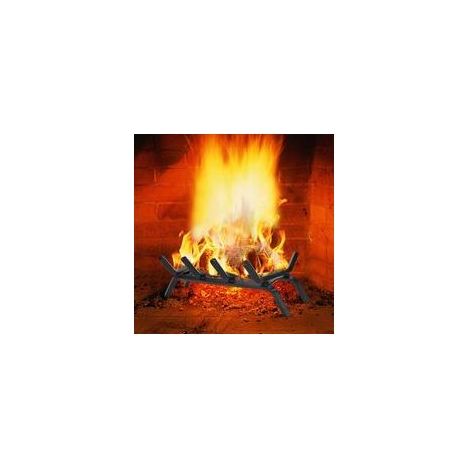 Grille de cheminée robuste de 43,2 cm avec retenue de braise, grille de bûches de 1,27 cm pour cheminée intérieure, accessoires de cheminée, support de poêle à bois, grille de poêle à bois pour