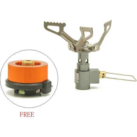 Réchauds à gaz ultra-légers pour camping et plein air Brs-3000, mini réchaud en alliage de titane avec connecteur, idéal pour les pique-niques et les repas en plein air. Cadeau gratuit : réchauds de c (1/5)