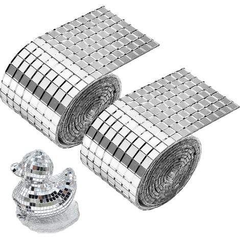Carreaux Mosaïque Miroir Autocollante, 3200 Pcs, 5x5mm, Argent (1/5)