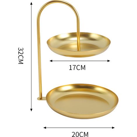 Poise accessory organizer. Porte bijoux à 2 niveaux Poise. En métal coloris doré mat. Dimension 20cm de diamètre et 32cm de haut. (1/5)