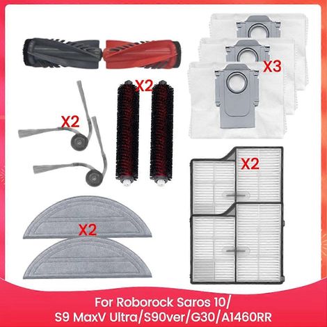 Pour Saros 10/S9 MaxV Ultra/S90ver/G30/A1460RR pièces de rechange rouleau principal brosse latérale filtre HEPA chiffon de lavage (1/5)