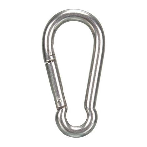 4PCS - M10 Mousqueton en Acier Inoxydable 304 - Grand Mousqueton INOX 100mm de Fixation Capacité de Charge de 750 kg, Crochet Mousqueton Hamc Balancoire - 100mm x φ10 mm