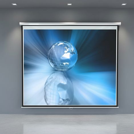 Pantalla de proyector Pantalla de cine en casa Pantalla enrollable 152 x 152 cm Proyector Beamer Cine Películas TV Pantalla grande salón (1/4)