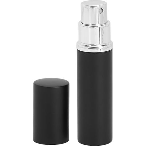 Flacon pulvérisateur rechargeable 5ml en verre - Vaporisateur portable à jet fin noir (1/5)