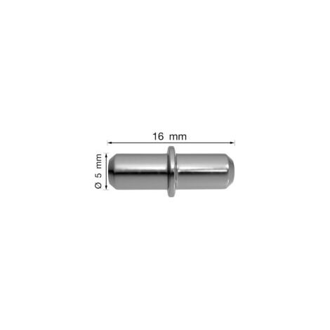 5-mm-Regalstifte, 100 Stück, mit Bohrring – Regalstifte – Regalträger – Stifte – Regalstift – 5 mm massiver Stahl, vernickelt – Crezuo