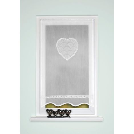 Rideau de Porte fenêtre fenêtre incurvé avec Cordon de Serrage Blanc 80 x 40 cm (1/3)