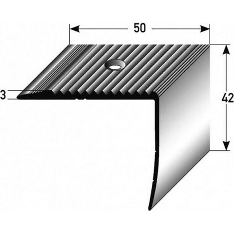 PROVISTON Treppenkante 42 x 50 x 1000 mm Treppenkantenprofil Treppenwinkel Winkelprofil Kombiwinkel Aluminium eloxiert Bronze Hell Gebohrt (1/2)