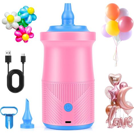 Gonfleur électrique pour Ballons – Gonfleur Rechargeable avec Batterie de 2000 mAh et 2 Embouts, idéal pour Les fêtes, Mariages, Anniversaires, et décorations de Festivals (1/5)